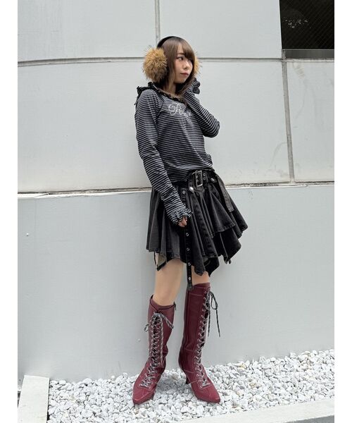 jouetie(ジュエティ)の「ボクシングレースアップブーツ 靴(ブーツ・レディース・アイボリー/ブラック/ボルドー・MEDIUM/LARGE)」の11枚目の写真
