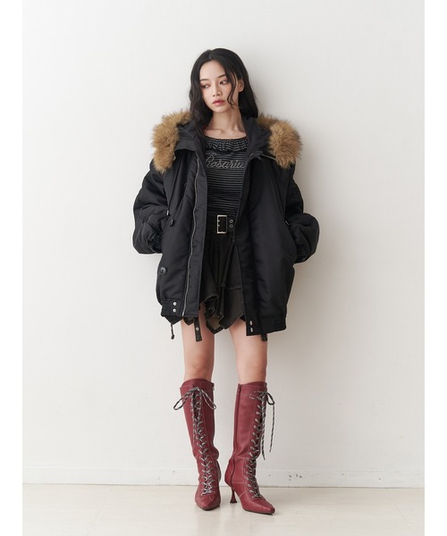 jouetie(ジュエティ)の「ボクシングレースアップブーツ 靴(ブーツ・レディース・アイボリー/ブラック/ボルドー・MEDIUM/LARGE)」の21枚目の写真