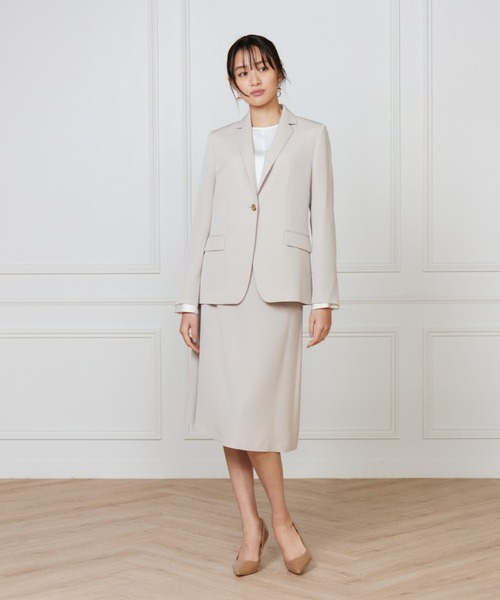 INED（イネド）の「トリアセバックサテンジョーゼット フレアスカート【セットアップ対応】（スーツスカート・レディース・ネイビー/サンドグレー・7号/9号/11号/5号）」の9枚目の写真