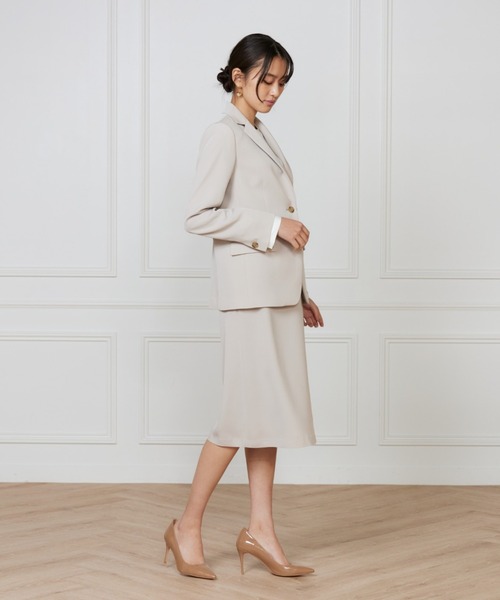 INED（イネド）の「トリアセバックサテンジョーゼット フレアスカート【セットアップ対応】（スーツスカート・レディース・ネイビー/サンドグレー・7号/9号/11号/5号）」の10枚目の写真