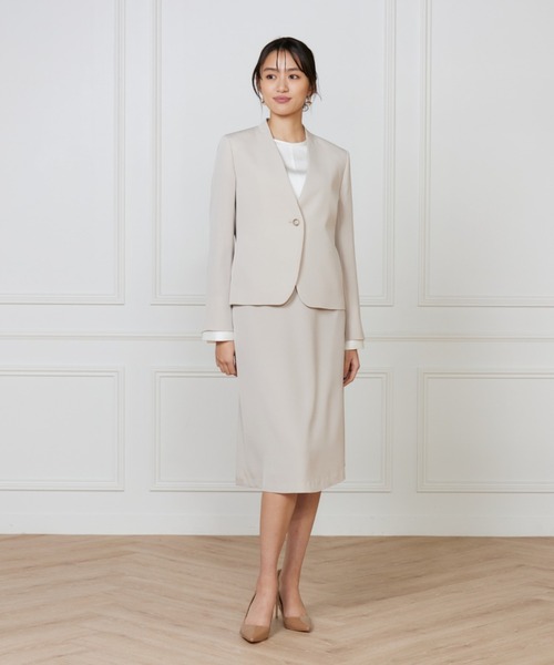 INED（イネド）の「トリアセバックサテンジョーゼット フレアスカート【セットアップ対応】（スーツスカート・レディース・ネイビー/サンドグレー・7号/9号/11号/5号）」の11枚目の写真