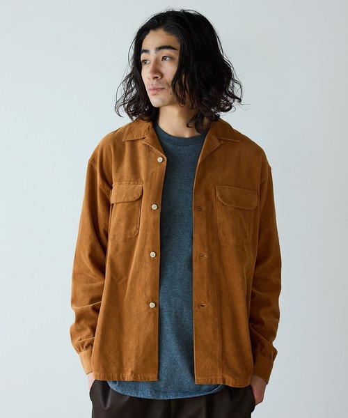 FIVE BROTHER（ファイブブラザー）の「FIVE BROTHER/ファイブブラザー CORDUROY ONE-OP SHIRTS シャツ（シャツ/ブラウス・メンズ・キャメル/ブルー/ダークオリーブ・XL/L/M/S）」の3枚目の写真
