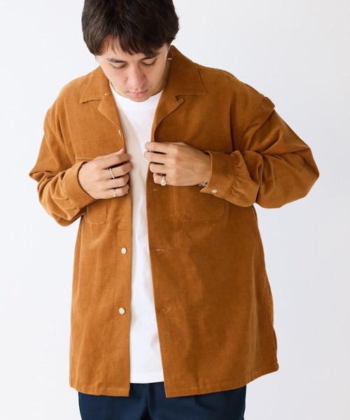 FIVE BROTHER（ファイブブラザー）の「FIVE BROTHER/ファイブブラザー CORDUROY ONE-OP SHIRTS シャツ（シャツ/ブラウス・メンズ・キャメル/ブルー/ダークオリーブ・XL/L/M/S）」の21枚目の写真