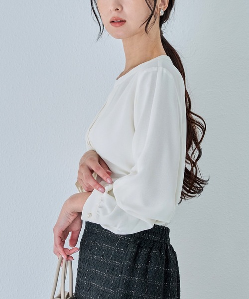 INCEDE（インシード）の「レース切り替え 袖2WAYブラウス（シャツ/ブラウス・レディース・ブラック/オフホワイト/ベージュ・M/L/LL）」の6枚目の写真