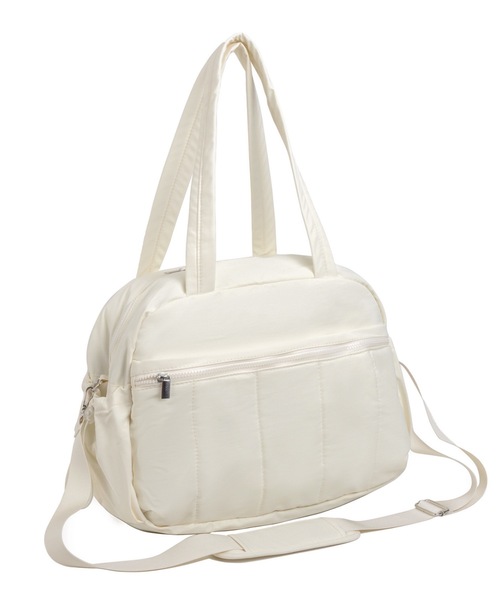 pyornim（ピョルニム）の「【25年秋冬新作】【2WAY】【A4サイズ対応】大容量キルティング ショルダー キャリーオン トラベル ボストンバッグ（ボストンバッグ・レディース・ホワイト/ピンク/ブルー/ブラック/ベージュ・F）」の6枚目の写真