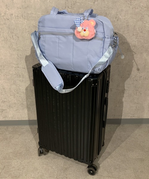 pyornim（ピョルニム）の「【25年秋冬新作】【2WAY】【A4サイズ対応】大容量キルティング ショルダー キャリーオン トラベル ボストンバッグ（ボストンバッグ・レディース・ホワイト/ピンク/ブルー/ブラック/ベージュ・F）」の15枚目の写真