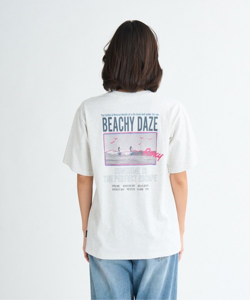 ROXY(ロキシー)の「ENJOY SURFING ON VAC /ロキシーバックプリント半袖Tシャツ(Tシャツ/カットソー・レディース・ベージュ/ホワイト/グレー/ブラック・LARGE/MEDIUM/X-LARGE)」の4枚目の写真
