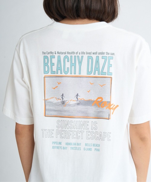 ROXY(ロキシー)の「ENJOY SURFING ON VAC /ロキシーバックプリント半袖Tシャツ(Tシャツ/カットソー・レディース・ベージュ/ホワイト/グレー/ブラック・LARGE/MEDIUM/X-LARGE)」の2枚目の写真