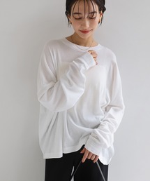 evernavy | ソフトフライス長袖Tシャツ 《ミドル丈/ロング丈 》(Tシャツ/カットソー)