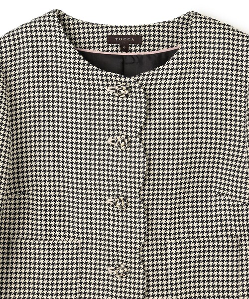 TOCCA(トッカ)の「BABY SCALLOP 千鳥柄ジャケット(ノーカラージャケット・レディース・ブラック系5・2/0/4)」の3枚目の写真