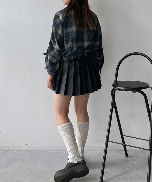 AS KNOW AS plus（アズノゥアズプラス）の「♪ポケット付き 袖ドロストデザインチェックシャツ（シャツ/ブラウス・レディース・ネイビー系/ブラウン系/ブラック系・FREE）」の21枚目の写真