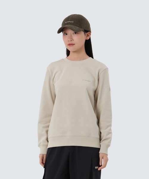 Snow Peak(スノーピーク)の「SnowPeak / Land Women's Sweatshirt ランドレディーススウェットシャツ 海外限定(スウェット・レディース・ナチュラル/ライトベージュ/ブラック・S/M/L)」の3枚目の写真