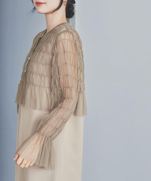 URBAN RESEARCH ROSSO WOMEN（アーバンリサーチ　ロッソ）の「チュールカーディガン×レイヤードワンピース（ワンピース・レディース・ブラック/モカ・FREE）」の16枚目の写真