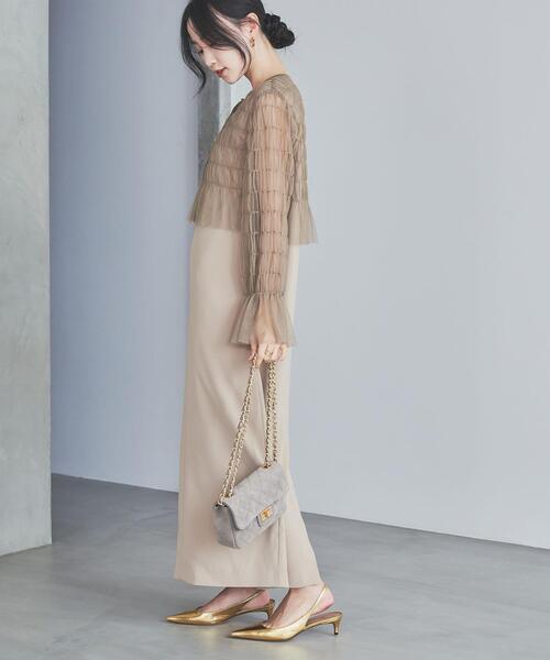 URBAN RESEARCH ROSSO WOMEN（アーバンリサーチ　ロッソ）の「チュールカーディガン×レイヤードワンピース（ワンピース・レディース・ブラック/モカ・FREE）」の17枚目の写真