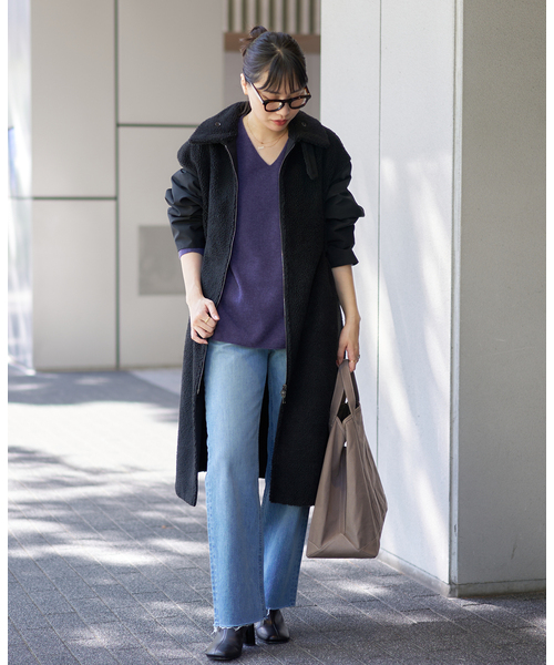 IENA(イエナ)の「VACHEMENT/ヴァシュモン 別注 リバーシブルボアコート(その他アウター・レディース・ブラック/ベージュ・36/38)」の3枚目の写真