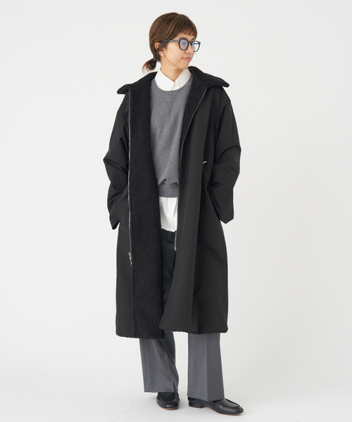 IENA(イエナ)の「VACHEMENT/ヴァシュモン 別注 リバーシブルボアコート(その他アウター・レディース・ブラック/ベージュ・36/38)」の5枚目の写真
