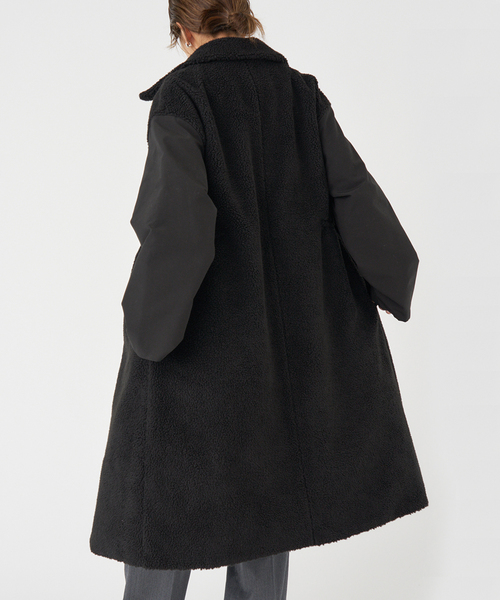 IENA(イエナ)の「VACHEMENT/ヴァシュモン 別注 リバーシブルボアコート(その他アウター・レディース・ブラック/ベージュ・36/38)」の22枚目の写真