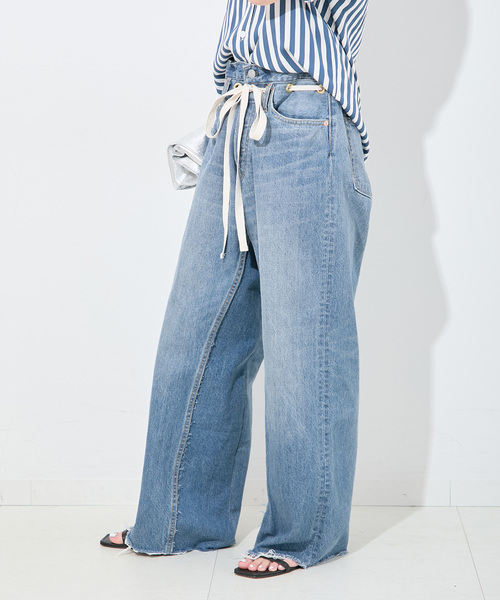 Bonum（ボナム）の「《追加》ドロストワイドイージーデニムパンツ（デニムパンツ・レディース・ネイビー/コバルトブルー/チャコールグレー・26/28/30/32）」の8枚目の写真