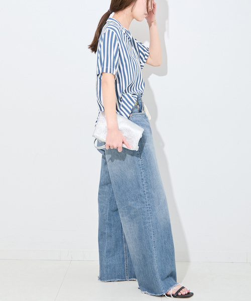 Bonum（ボナム）の「《追加》ドロストワイドイージーデニムパンツ（デニムパンツ・レディース・ネイビー/コバルトブルー/チャコールグレー・26/28/30/32）」の14枚目の写真