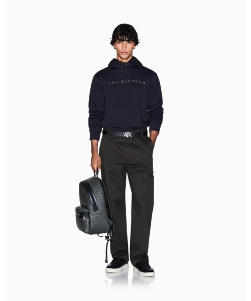 ARMANI EXCHANGE(アルマーニエクスチェンジ)の「【A|X アルマーニ エクスチェンジ】AXロゴ フーデッドスウェットプルオーバー(スウェット・メンズ・ダークネイビー・LARGE/MEDIUM/SMALL/X-LARGE/X-SMALL)」の4枚目の写真