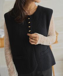 KOBE LETTUCE | ゴールドボタンもっちりニットベスト(ベスト)