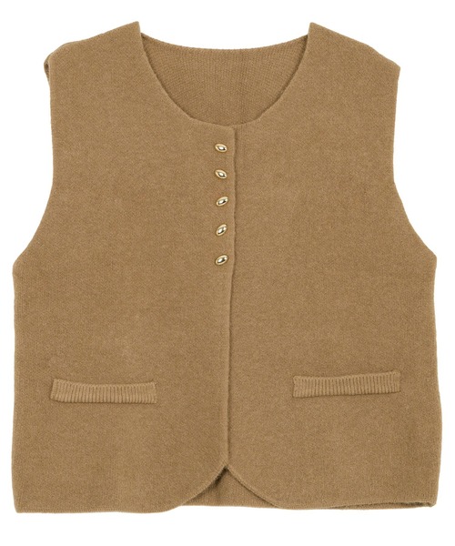 KOBE LETTUCE（コウベレタス）の「ゴールドボタンもっちりニットベスト（ベスト・レディース・アイボリー/ブラック/キャメル・M）」の13枚目の写真