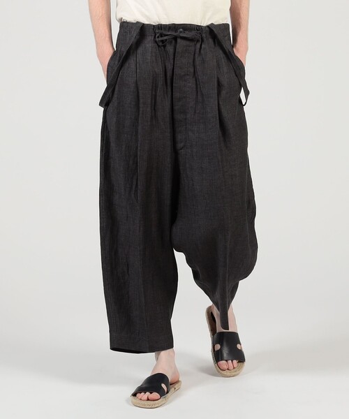 HAVERSACK（ハバーザック）の「HAVERSACK ATTIRE リネン ワイドテーパード サロペットパンツ（その他パンツ・メンズ・ブラック・S）」の13枚目の写真