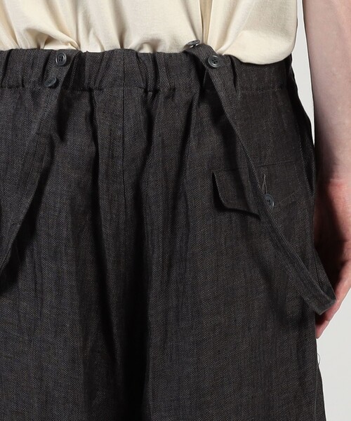 HAVERSACK（ハバーザック）の「HAVERSACK ATTIRE リネン ワイドテーパード サロペットパンツ（その他パンツ・メンズ・ブラック・S）」の8枚目の写真