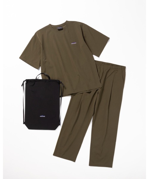 M's]SHORT SLEEVE T-SHIRT & LONG PANTS SET NY/PU/ショートスリーブT