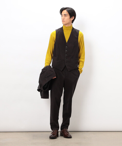 COMME CA ISM（コムサイズム）の「【セットアップ対応】トリコットコーデュロイ パンツ（スーツパンツ・メンズ・カーキ/チャコール/ネイビー・SMALL/MEDIUM/LARGE/X-LARGE）」の4枚目の写真