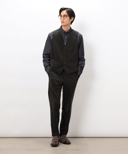 COMME CA ISM（コムサイズム）の「【セットアップ対応】トリコットコーデュロイ パンツ（スーツパンツ・メンズ・カーキ/チャコール/ネイビー・SMALL/MEDIUM/LARGE/X-LARGE）」の22枚目の写真