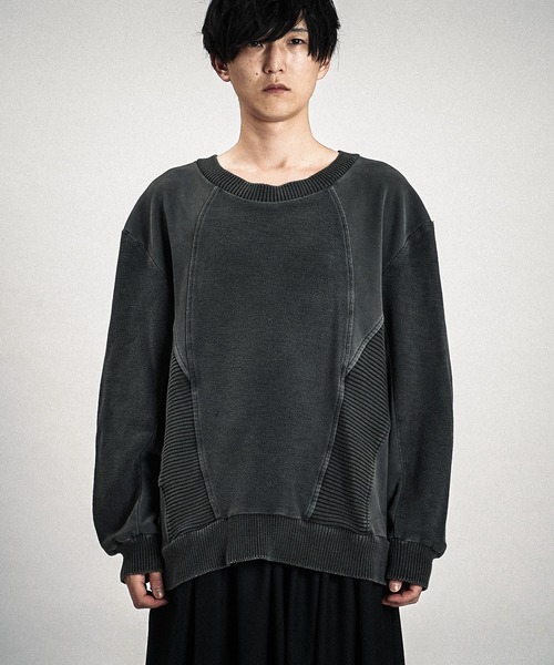 NO ID.(ノーアイディ)の「【NO ID.】Changing Knit Big Pullover / チェンジング ニット ビッグ プルオーバー(ニット/セーター・メンズ・グレー/ブラック・ONE SIZE)」の22枚目の写真