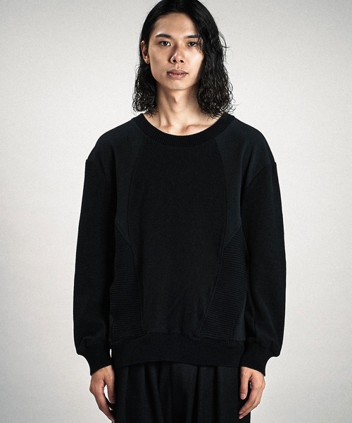 NO ID.(ノーアイディ)の「【NO ID.】Changing Knit Big Pullover / チェンジング ニット ビッグ プルオーバー(ニット/セーター・メンズ・グレー/ブラック・ONE SIZE)」の18枚目の写真