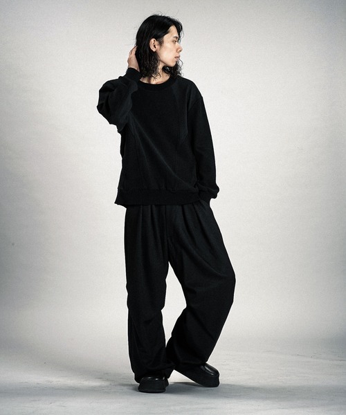 NO ID.(ノーアイディ)の「【NO ID.】Changing Knit Big Pullover / チェンジング ニット ビッグ プルオーバー(ニット/セーター・メンズ・グレー/ブラック・ONE SIZE)」の10枚目の写真