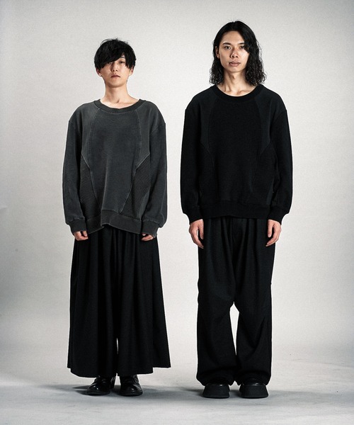 NO ID.(ノーアイディ)の「【NO ID.】Changing Knit Big Pullover / チェンジング ニット ビッグ プルオーバー(ニット/セーター・メンズ・グレー/ブラック・ONE SIZE)」の13枚目の写真