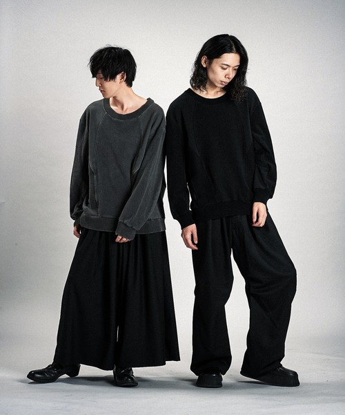 NO ID.(ノーアイディ)の「【NO ID.】Changing Knit Big Pullover / チェンジング ニット ビッグ プルオーバー(ニット/セーター・メンズ・グレー/ブラック・ONE SIZE)」の14枚目の写真