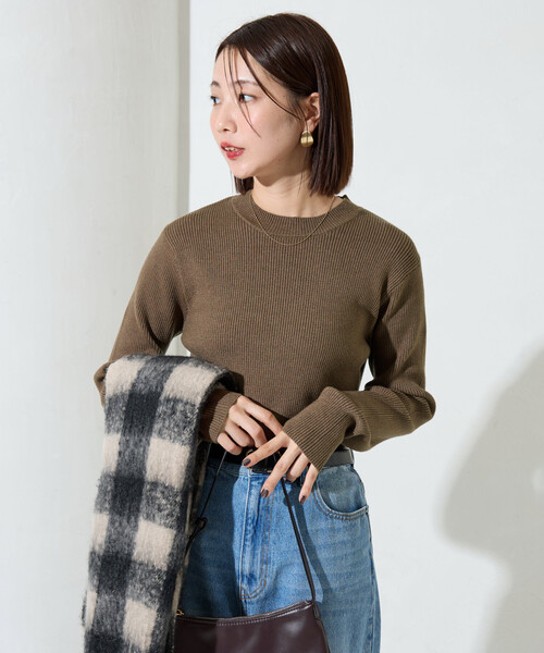 FREAK'S STORE(フリークスストア)の「限定展開 吸湿発熱 リブ クルーネック ニット プルオーバー(ニット/セーター・レディース・ナチュラル/ブルー/グレー/ブラック/オリーブ/ブラウン/ピンク/ベージュ・フリ-)」の17枚目の写真