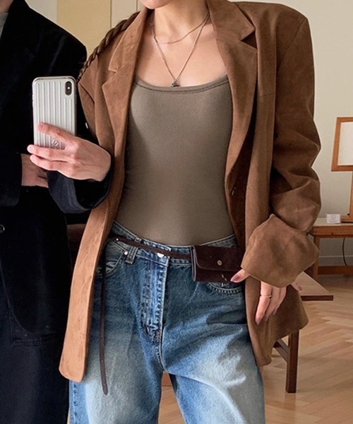 NOWLE(ノウル)の「【NOWLE】ルーズシルエット スエード テーラード ジャケット(テーラードジャケット・メンズ・ブラウン/ブラック・MEDIUM/LARGE/X-LARGE)」の21枚目の写真