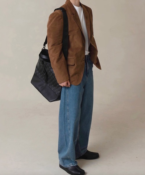 NOWLE(ノウル)の「【NOWLE】ルーズシルエット スエード テーラード ジャケット(テーラードジャケット・メンズ・ブラウン/ブラック・MEDIUM/LARGE/X-LARGE)」の11枚目の写真