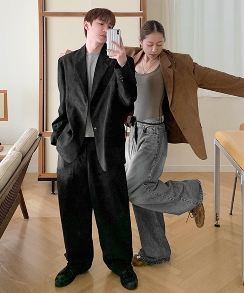 NOWLE(ノウル)の「【NOWLE】ルーズシルエット スエード テーラード ジャケット(テーラードジャケット・メンズ・ブラウン/ブラック・MEDIUM/LARGE/X-LARGE)」の7枚目の写真