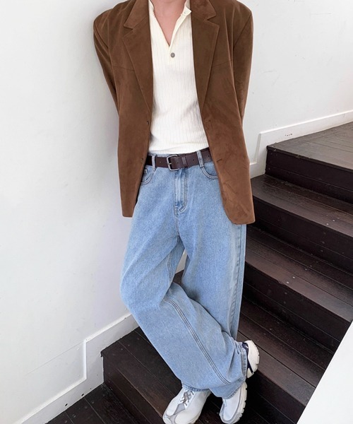 NOWLE(ノウル)の「【NOWLE】ルーズシルエット スエード テーラード ジャケット(テーラードジャケット・メンズ・ブラウン/ブラック・MEDIUM/LARGE/X-LARGE)」の14枚目の写真