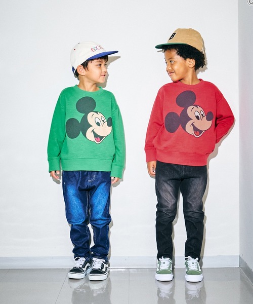 F.O.KIDS（エフオーキッズ）の「F.O.KIDS/エフオーキッズ ディズニーキャラクター ミッキー＆フレンズ ミッキーマウス クルーネック スウェット トレーナー（スウェット・キッズ・レッド/ベージュ/ネイビー/グリーン・160/150/130/140）」の19枚目の写真