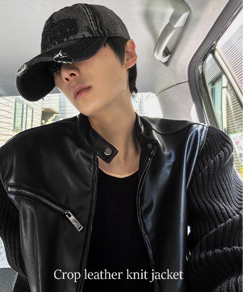 COSYHARU（コシハル）の「ディープブラックニットコンビジャケット（ブルゾン・メンズ・ブラック系1/ブラック系2・MEDIUM/LARGE）」の14枚目の写真