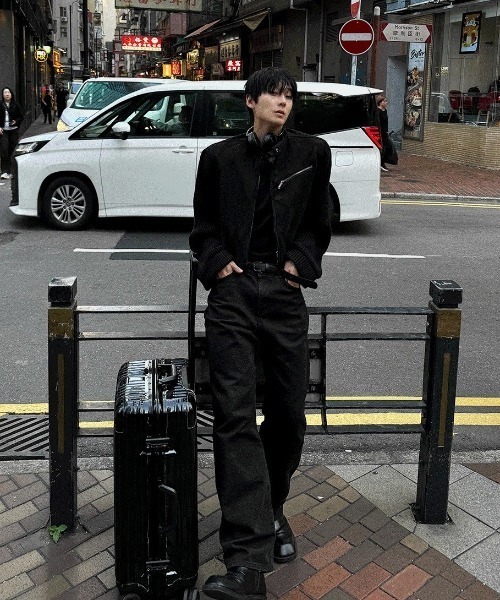 COSYHARU（コシハル）の「ディープブラックニットコンビジャケット（ブルゾン・メンズ・ブラック系1/ブラック系2・MEDIUM/LARGE）」の11枚目の写真