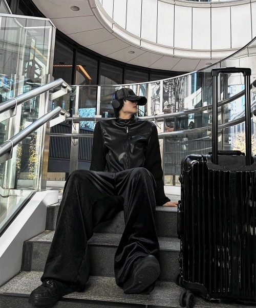 COSYHARU（コシハル）の「ディープブラックニットコンビジャケット（ブルゾン・メンズ・ブラック系1/ブラック系2・MEDIUM/LARGE）」の19枚目の写真