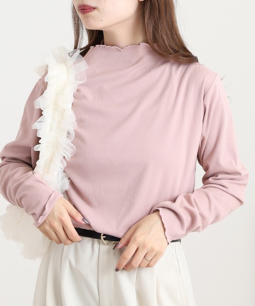 myke(ミーカ)の「myke 起毛リブ プチハイネックロンT(Tシャツ/カットソー・レディース・モカ/ピンク/ライトグレー/アイボリー/ブラック・M)」の5枚目の写真