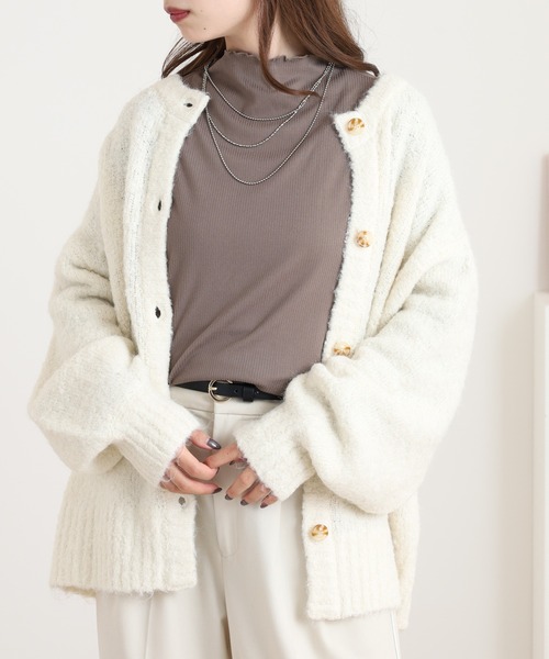 myke(ミーカ)の「myke 起毛リブ プチハイネックロンT(Tシャツ/カットソー・レディース・モカ/ピンク/ライトグレー/アイボリー/ブラック・M)」の9枚目の写真