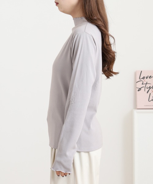 myke(ミーカ)の「myke 起毛リブ プチハイネックロンT(Tシャツ/カットソー・レディース・モカ/ピンク/ライトグレー/アイボリー/ブラック・M)」の13枚目の写真