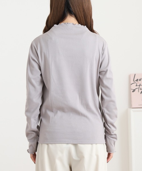 myke(ミーカ)の「myke 起毛リブ プチハイネックロンT(Tシャツ/カットソー・レディース・モカ/ピンク/ライトグレー/アイボリー/ブラック・M)」の17枚目の写真