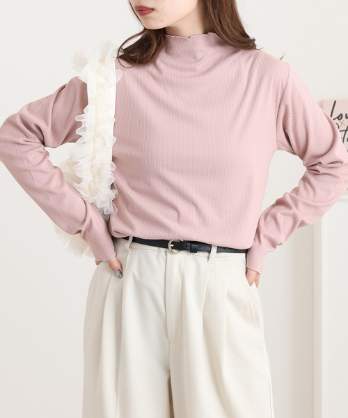 myke(ミーカ)の「myke 起毛リブ プチハイネックロンT(Tシャツ/カットソー・レディース・モカ/ピンク/ライトグレー/アイボリー/ブラック・M)」の10枚目の写真